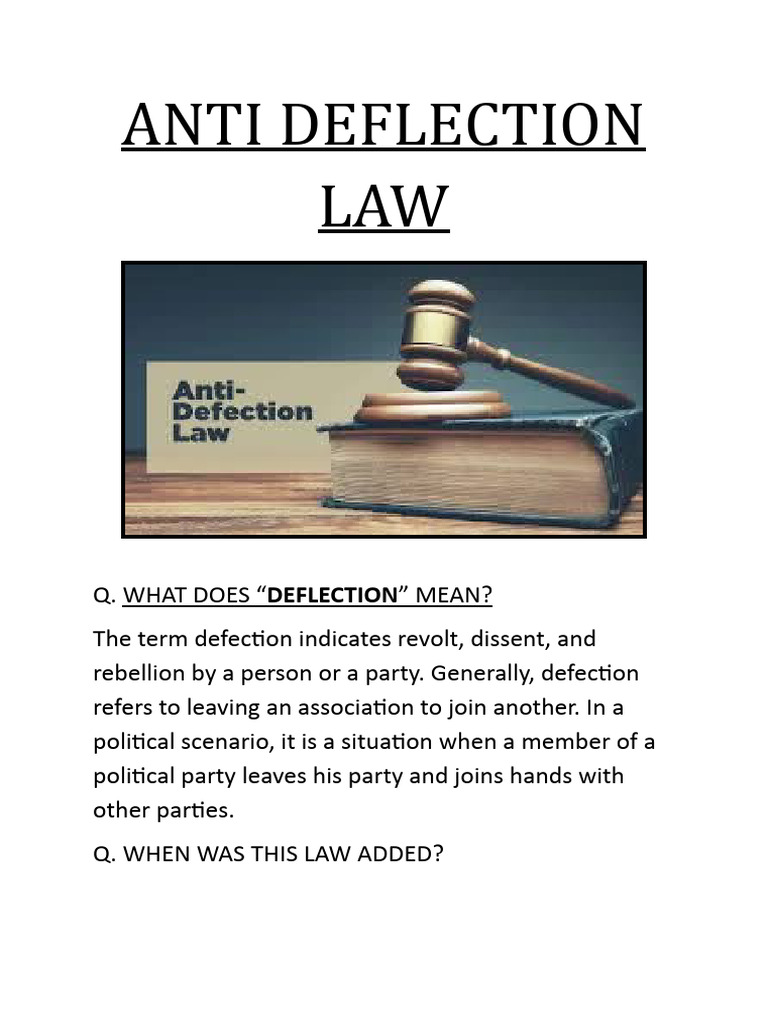 Anti-Defection Law Explained | PDF | Government | Governance