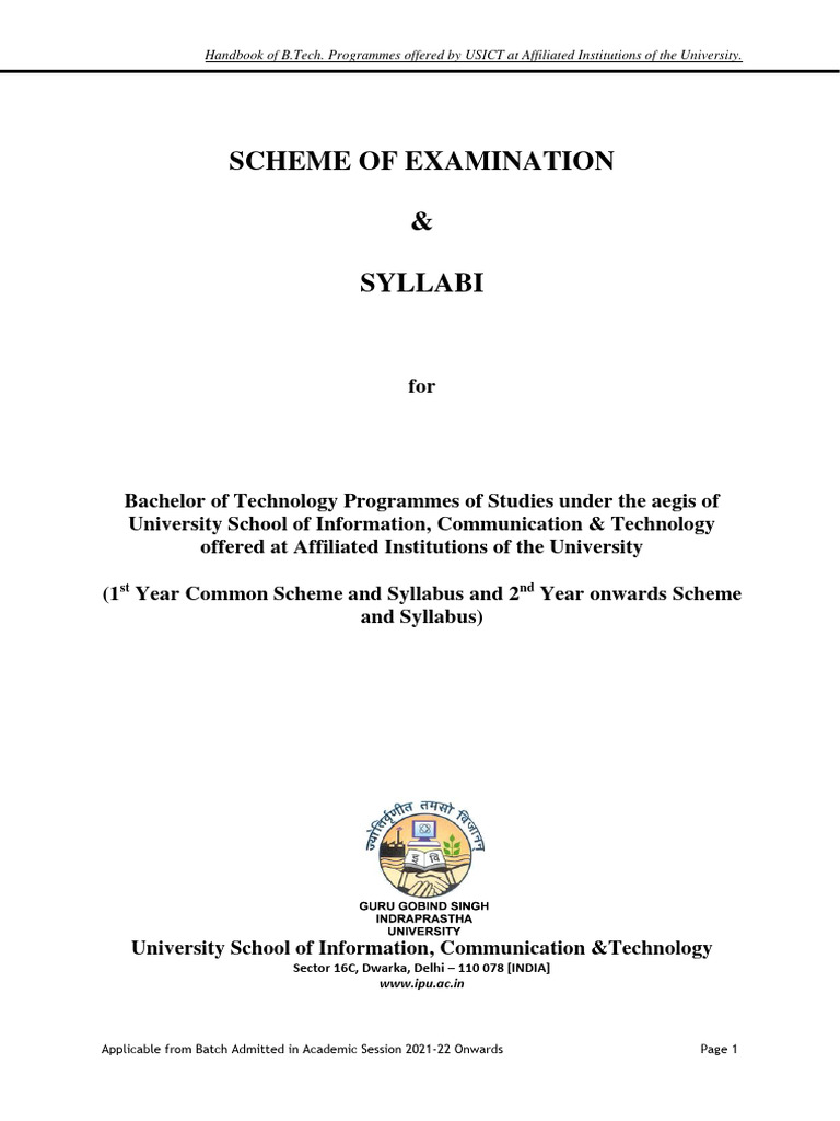B.Tech Programmes Handbook for USICT | PDF | Corrosion | Pointer ...