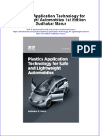 Plastics Application Technology For Lightweight Automobiles 1St Edition Sudhakar Marur Online Ebook Texxtbook Full Chapter PDF