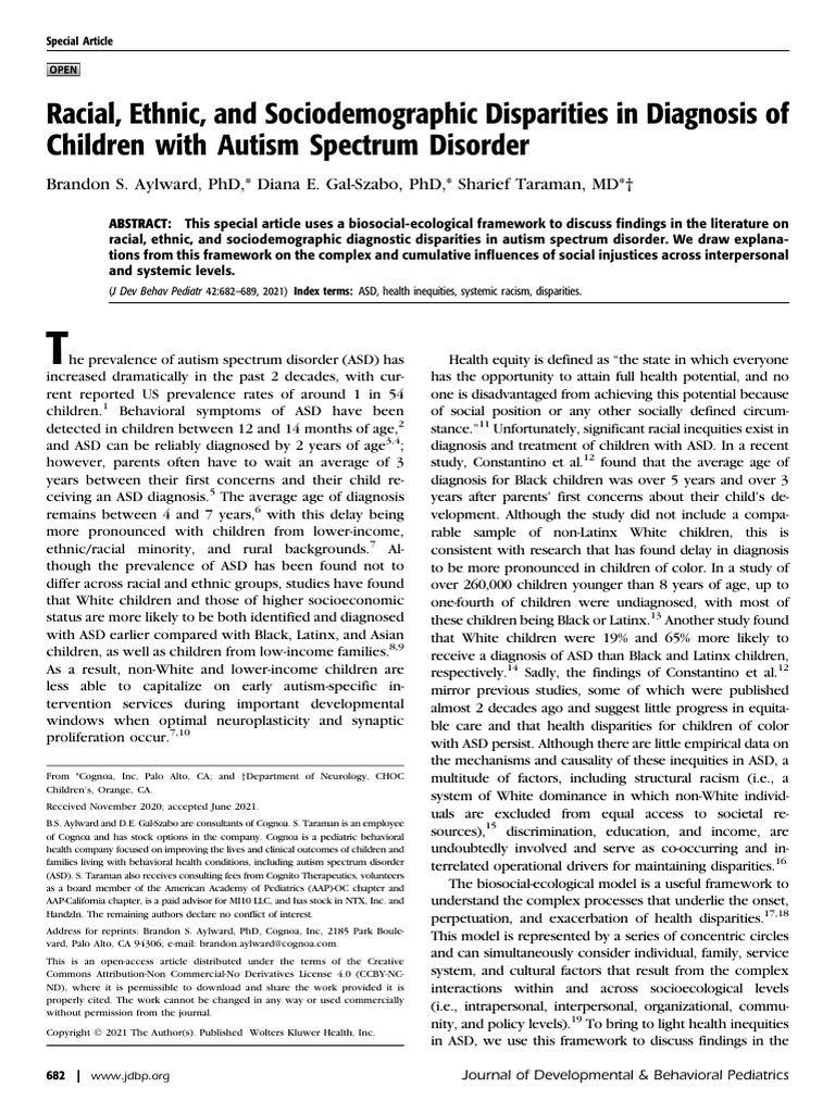 Racial Ethnic Disparites | PDF | Autism Spectrum | Health Equity