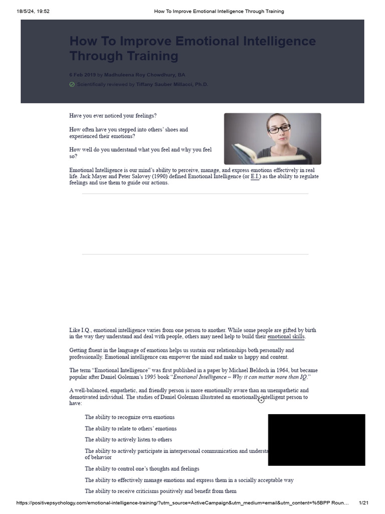 How To Improve Emotional Intelligence Through Training | PDF ...