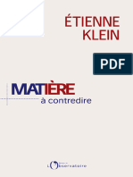 Matière À Contredire - Étienne Klein - 2018