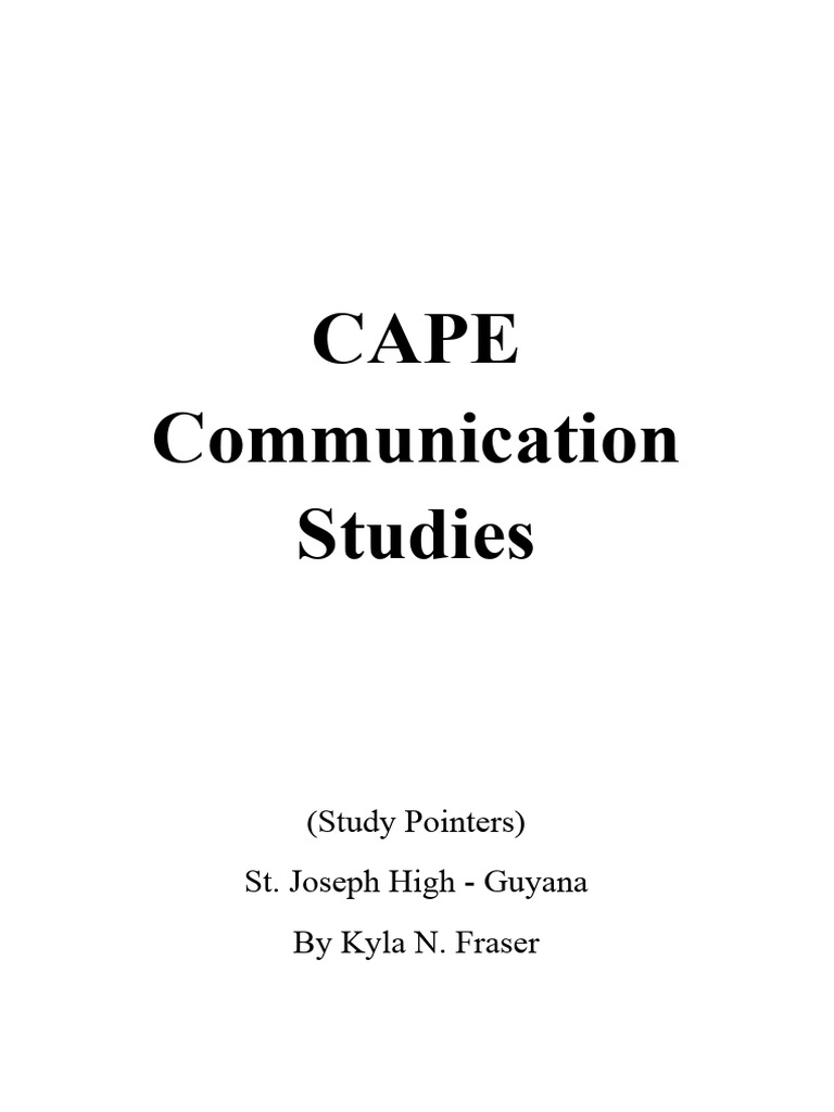 CAPE Communication Studies | Download Free PDF | Communication ...