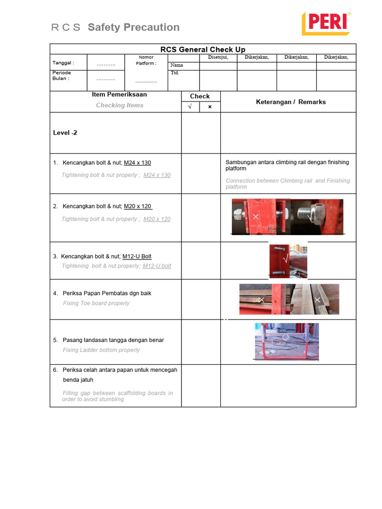 Pemeriksaan Keselamatan RCS Terperinci | PDF