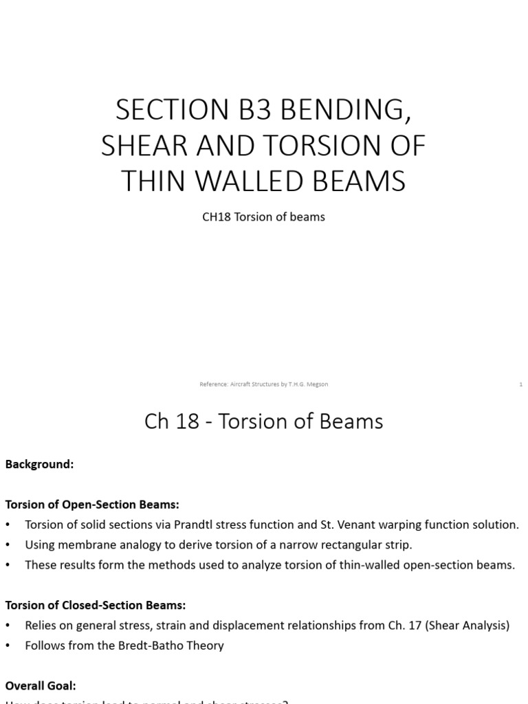 Torsion Analysis of Thin-Walled Beams | PDF | Beam (Structure) | Shear ...