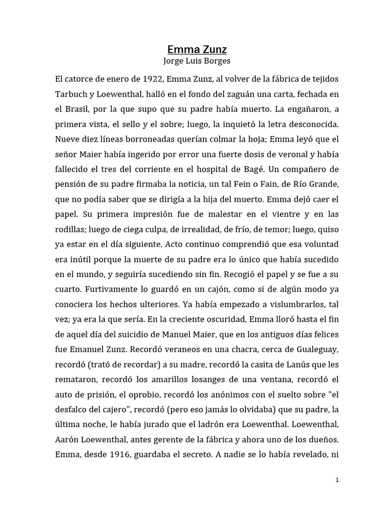 Emma Zunz PDF Relatos cortos adaptados a películas Cuentos