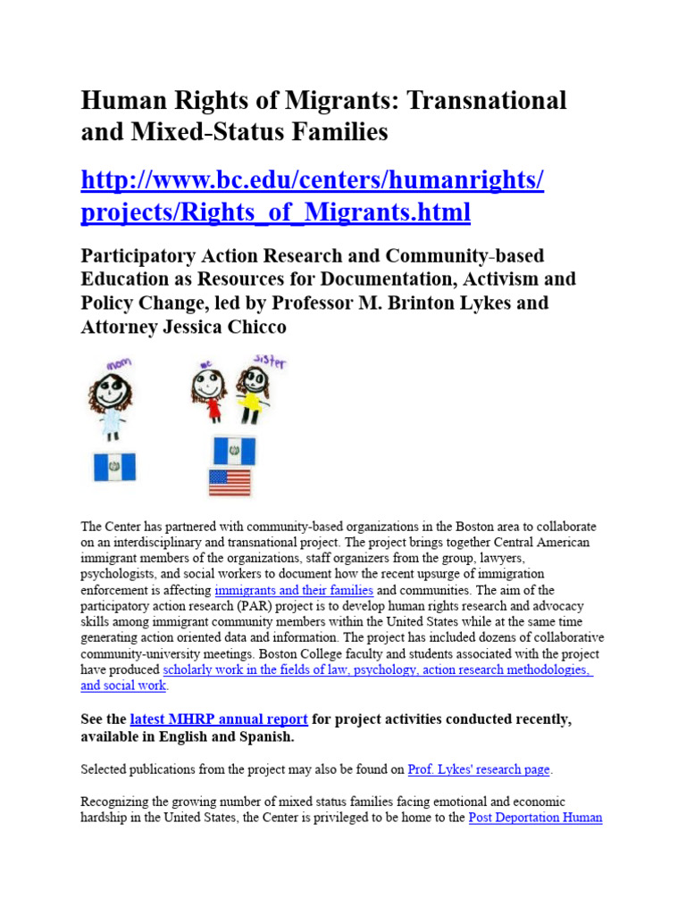 Migrant Families' Human Rights Advocacy | PDF | Immigration ...