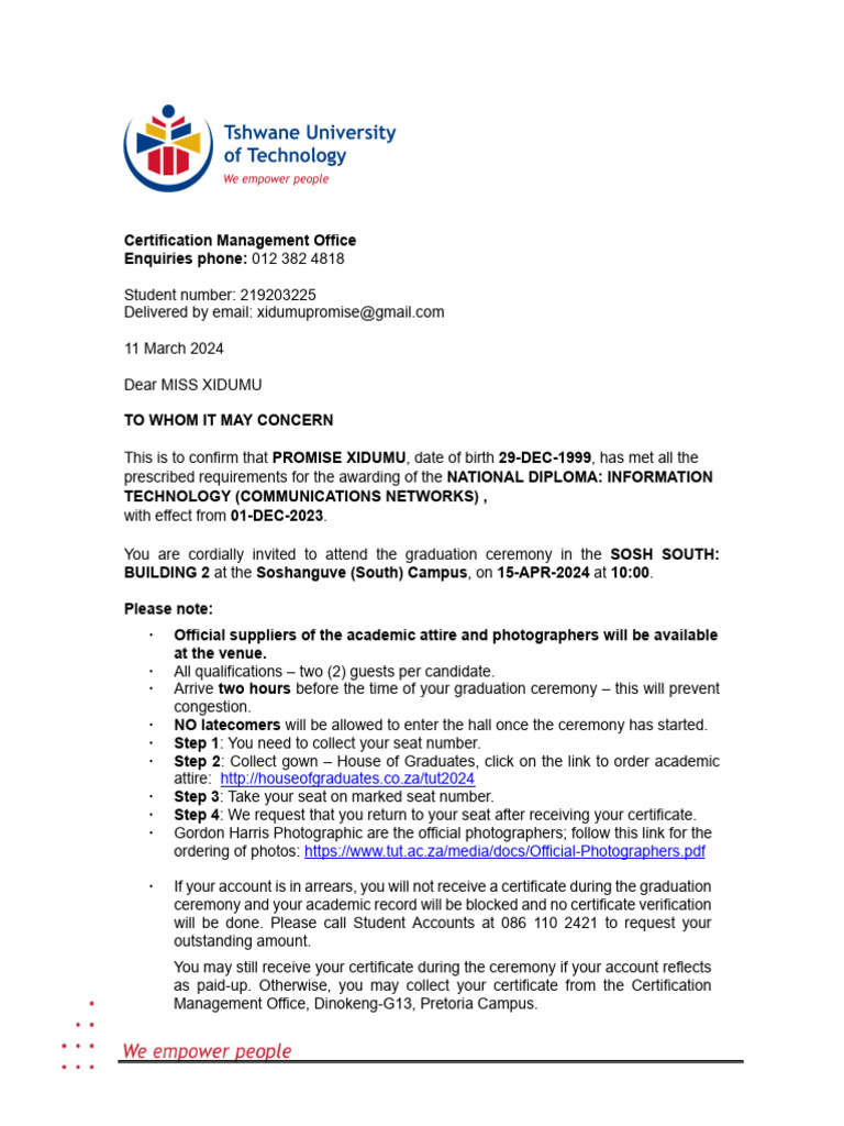 Complete Letter Promise | PDF | Career & Growth | Business