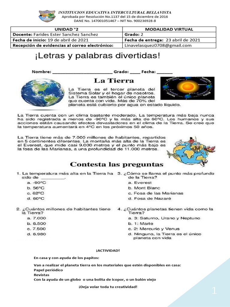 Actividades del Módulo 2 Virtual | PDF | Sustracción | Familia