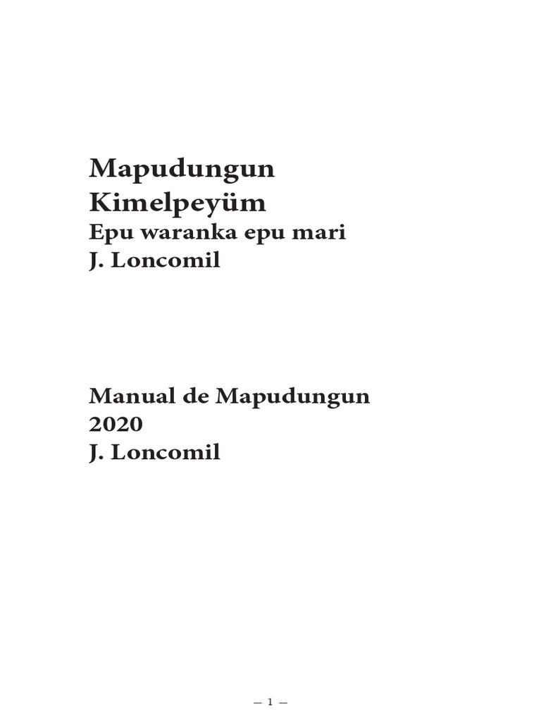 Gramática Básica del Mapudungun | PDF | Verbo | Plural