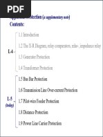 Apparatus Protection Contents: Apparatus Protection Contents