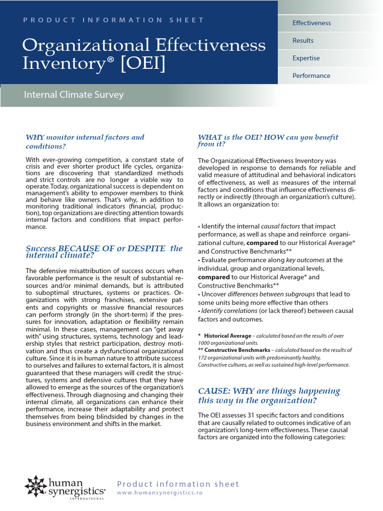 Product Information Sheet - OEI | PDF | Motivation | Motivational
