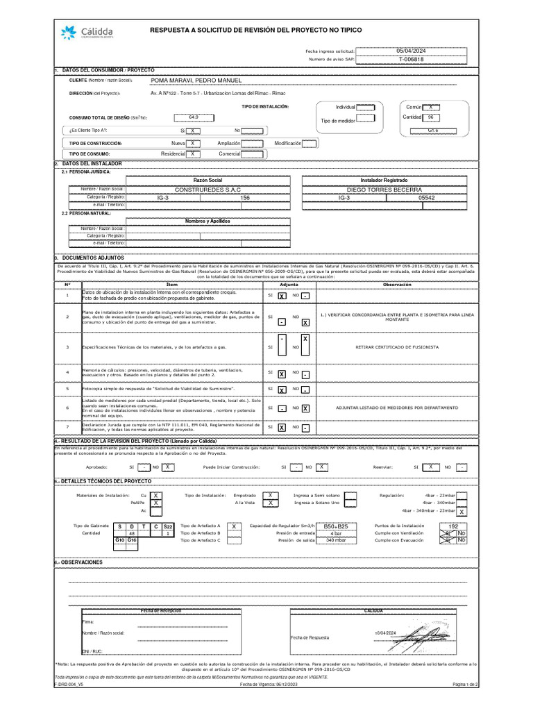 'Av. A Nº122 - Torre 5-7 - Urbanizacion Lomas Del Rimac - Rimac - PIGU ...
