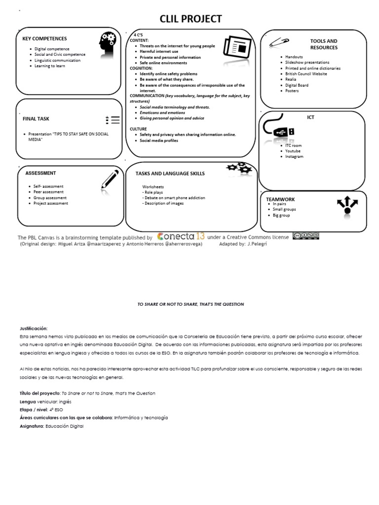 Proyecto CLIL: Uso Seguro de Redes Sociales | PDF