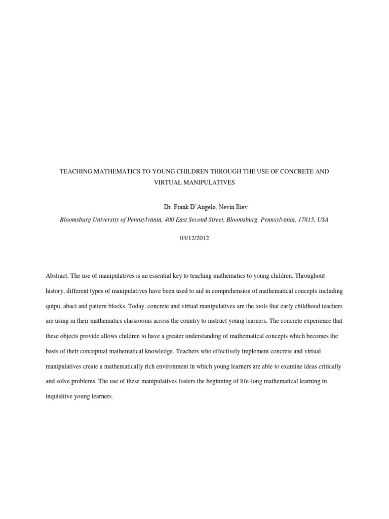 Teaching Math with Manipulatives | PDF | Constructivism (Philosophy Of ...
