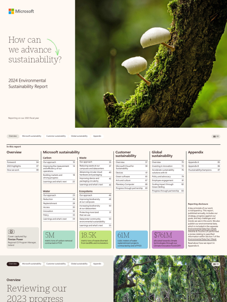 Microsoft 2024 Environmental Report Overview | PDF | Sustainability ...