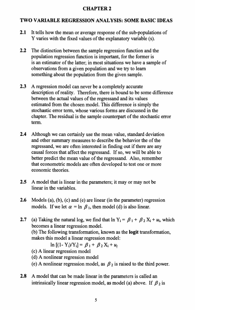 Two-Variable Regression Analysis Guide | PDF | Dependent And ...