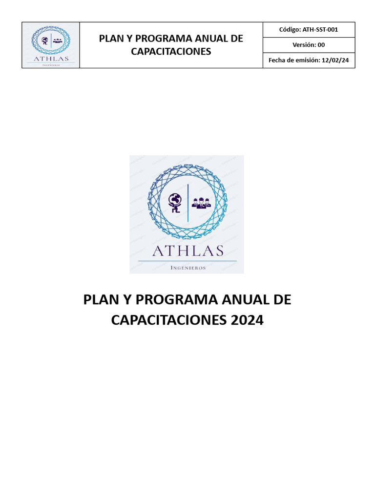Plan Anual de Capacitaciones 2024 | PDF | Seguridad y salud ocupacional ...