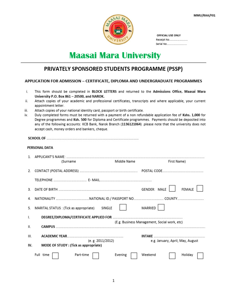 Undergraduate Application Form Digitallised | Download Free PDF ...
