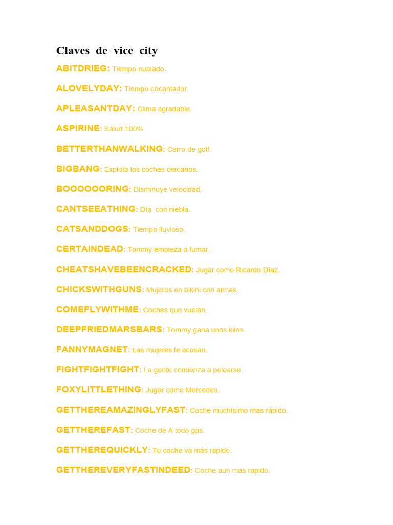 Claves de Vice City PDF