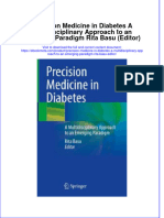 Ebook Precision Medicine in Diabetes A Multidisciplinary Approach To An Emerging Paradigm Rita Basu Editor Online PDF All Chapter