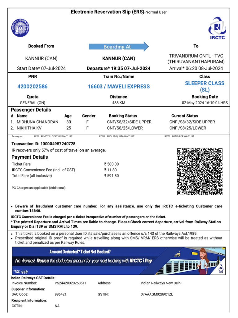 Midhuna Return Ticket | PDF | Identity Document