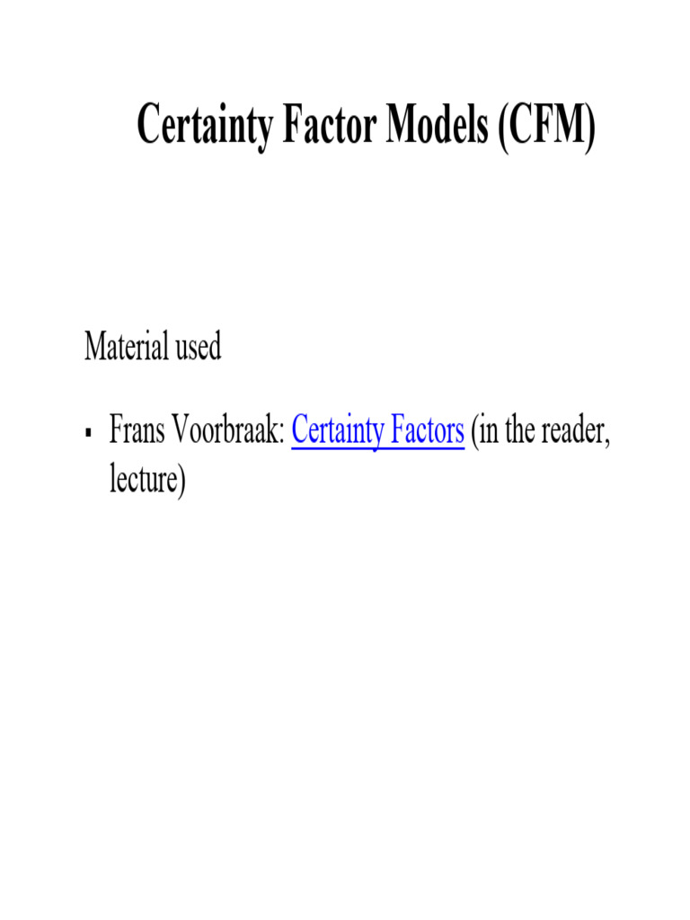 Certaintyfactormodel 1 Pdf Probability Theory Epistemology Of Science