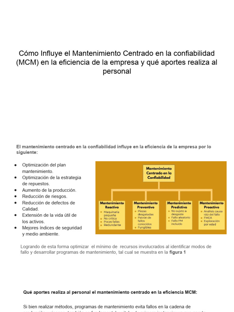 Mantenimiento Centrado en La Confiabilidad (MCM) | PDF