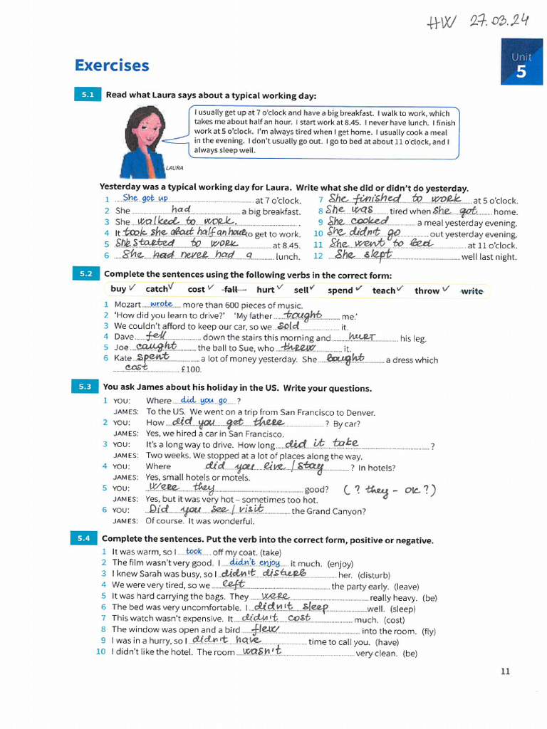 Unit 5. Exercises 5.1 - 5.4 Homework 27.03.24 | PDF