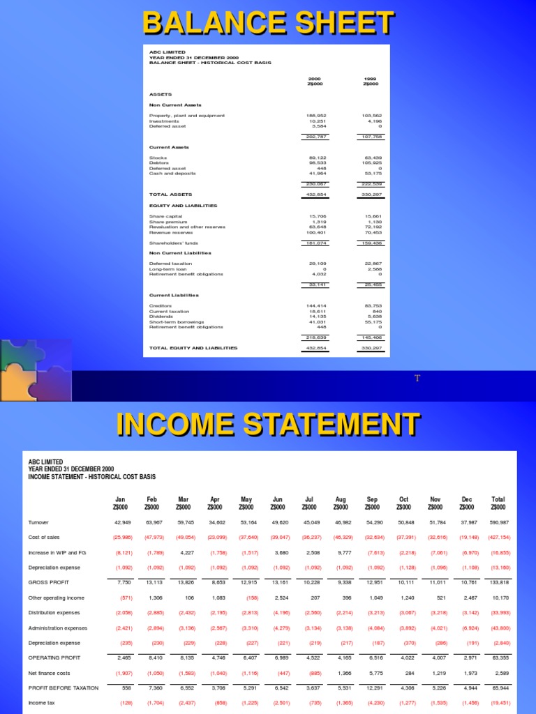 ABC Limited 2000 Financial Statements | PDF | Historical Cost | Equity ...