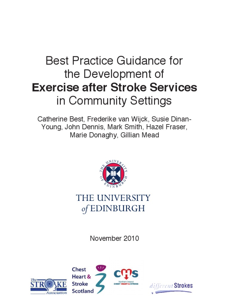 Exercise After Stroke Guidelines PDF Stroke Physical Therapy