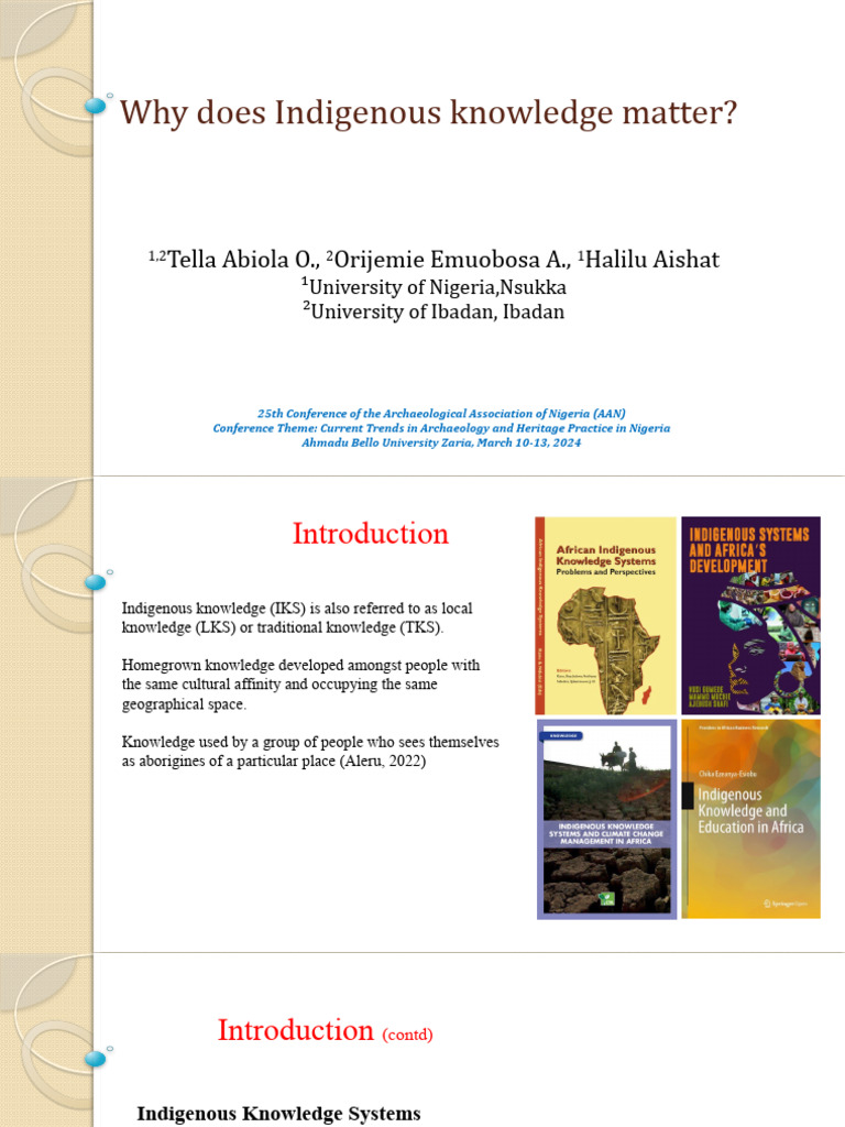 Importance of Indigenous Knowledge Systems | PDF | Traditional ...