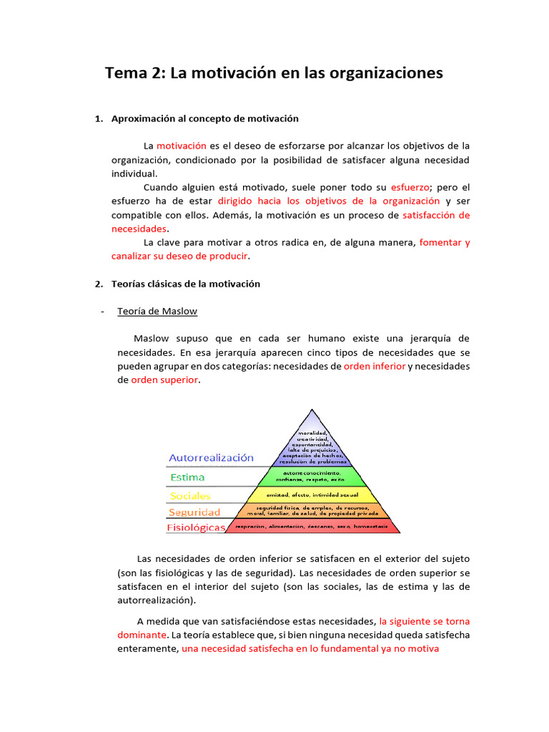 Teorías de la Motivación Organizacional | PDF | Motivación | Motivacional