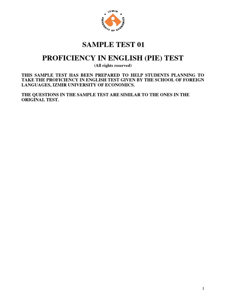 Sample English Proficiency Test Guide | PDF | Leaf | Root