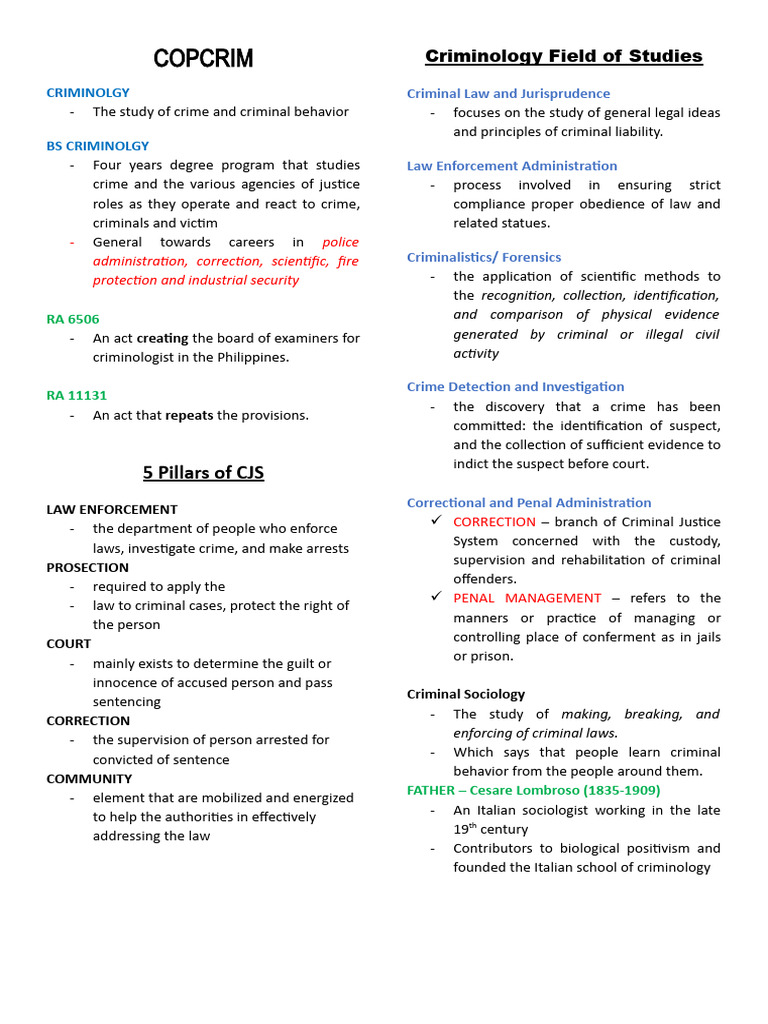 Criminology Overview and Career Paths | PDF | Crimes | Crime & Violence