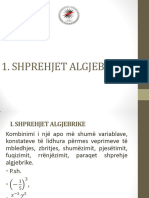 1. Shprehjet algjebrike -prezantim