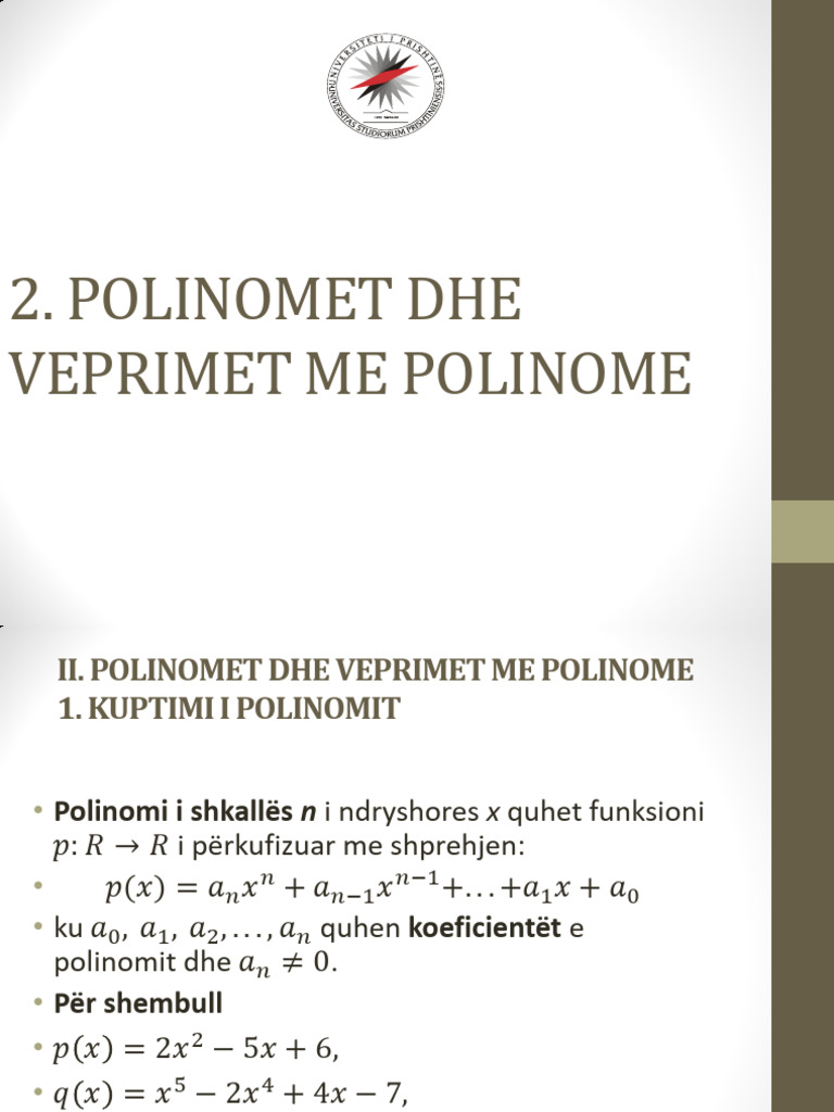 Polinomet - Prezantim | PDF