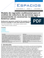Modelo de Regresión Multinomial para El Análisis de Cobertura de Servicios Agua y Saneamiento en Escenarios Rurales de América Latina