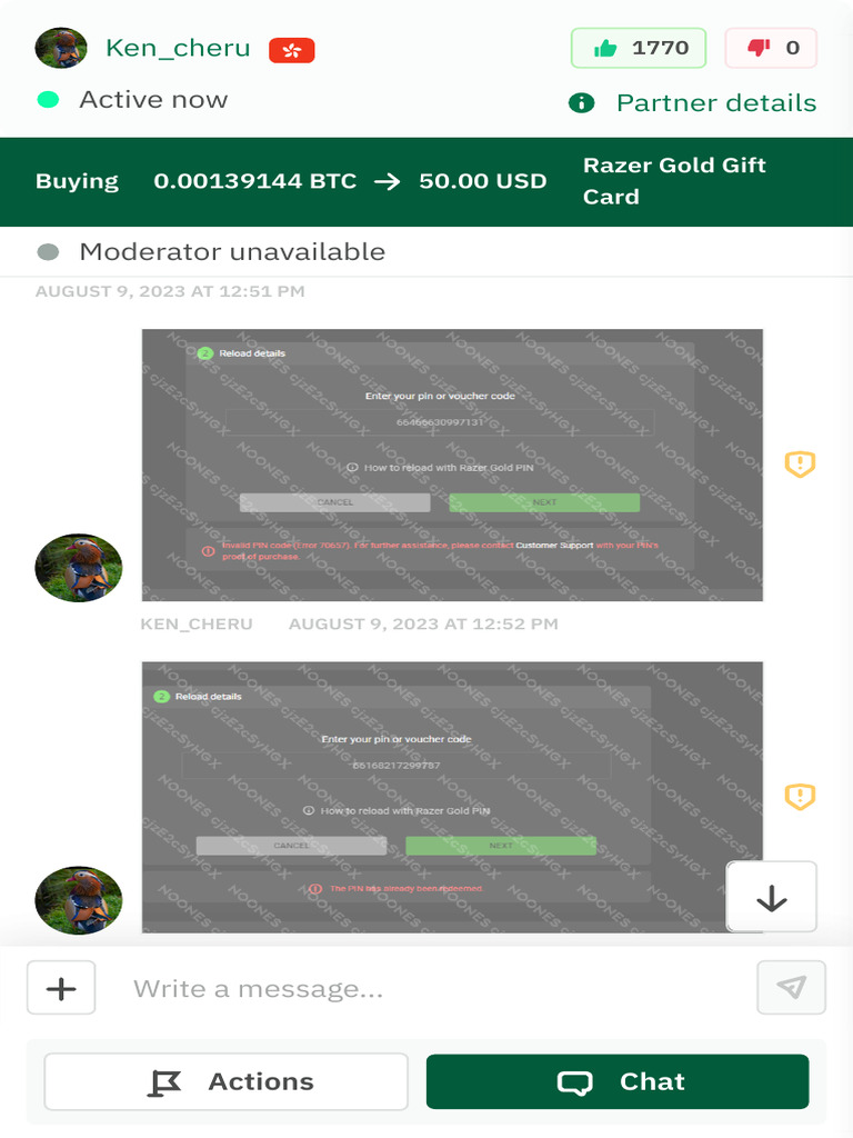Goddid9468 Is Buying Bitcoin For 50 USD (0.00139144 BTC) With Razer Gold  Gift Card - Trade CjzE2cSyHGX | PDF | E Commerce | Money