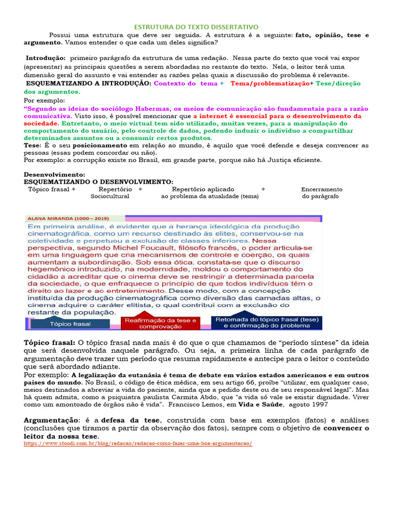 Estrutura do Texto Dissertativo Explicada | PDF