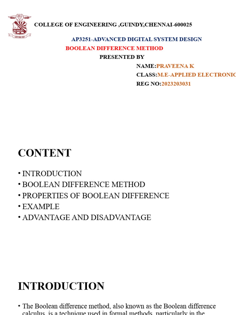2023203031-Boolean Difference Method | PDF | Boolean Algebra | Teaching ...