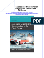 Ebook Managing Logistics and Transportation in The Public Sector 2Nd Edition Darin L Matthews Online PDF All Chapter