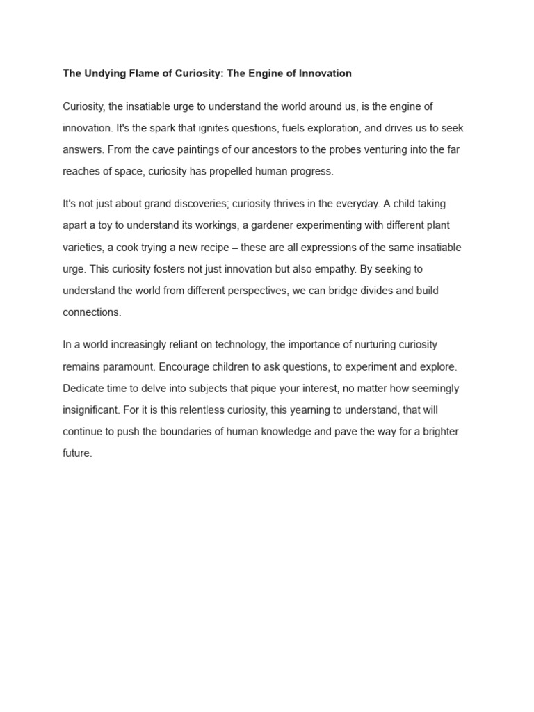 The Power of Curiosity in Innovation | PDF | Self-Improvement