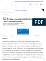 Are Dietary Recommendations For Dietary Fat Reduction Achievable?
