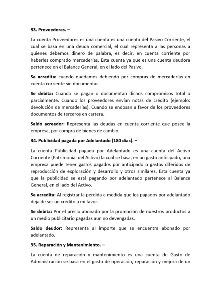 Cuentas Contables en el Balance General | PDF | Hoja de balance ...