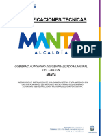Especificaciones Tecnicas: Gobierno Autonomo Descentralizado Municipal Del Canton
