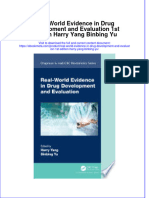 Ebook Real World Evidence in Drug Development and Evaluation 1St Edition Harry Yang Binbing Yu Online PDF All Chapter