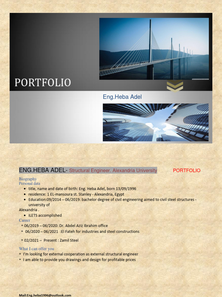 Structural Engineer Portfolio Overview | PDF | Pedestrian | Engineering