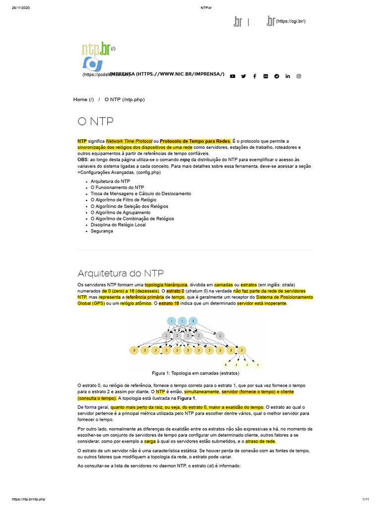 Protocolo NTP: Sincronização de Tempo | PDF | Padrões da internet ...