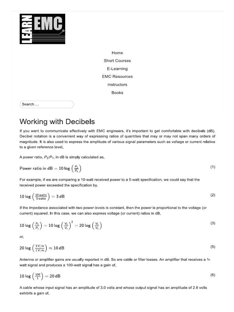 LearnEMC - Introduction To Decibel Notation | PDF
